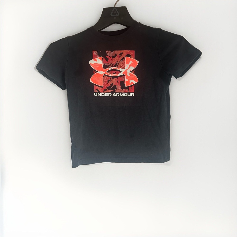 Under Armour Kid's Black & Orange T-Shirt | Size: Small